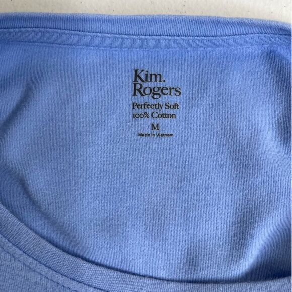 Kim Rogers Perfectly Soft Giraffe Sunglasses Blue Bleach Dyed Shirt Women Medium - Picture 6 of 10